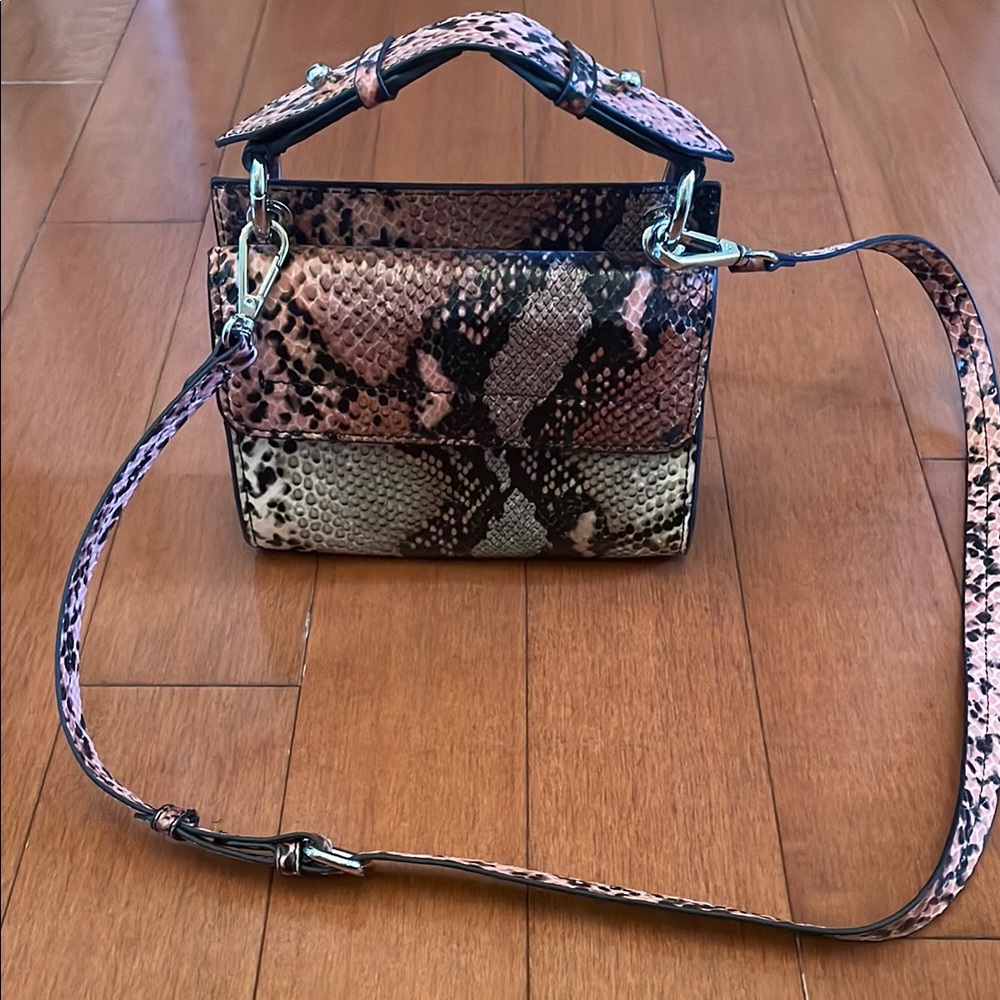 Zara Pink and Black Crossbody Bag with Modern Design